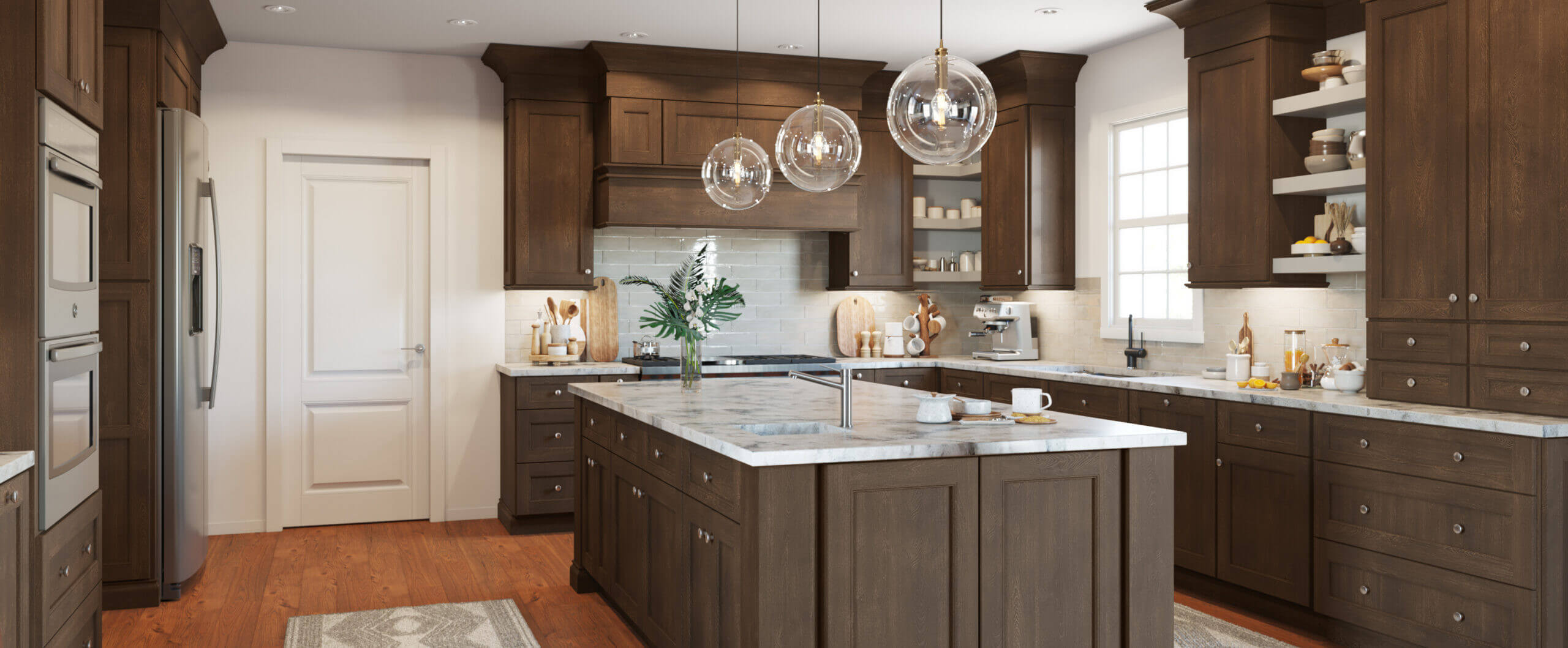 Modern kitchen with custom cabinetry and a large island
